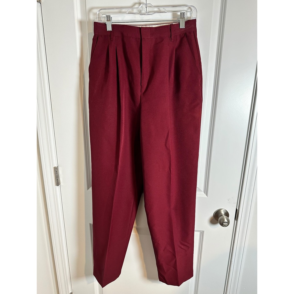 Burgundy Pleated Dress Pants Women's Symmetry Career‎ Office Size 14